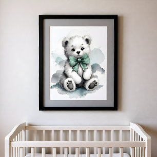 Poster Touche de Couleur Crèche Animaux de la Forêt Ours