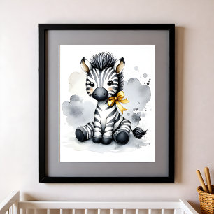 Poster Touche de couleur nurserie animaux de la jungle Zè