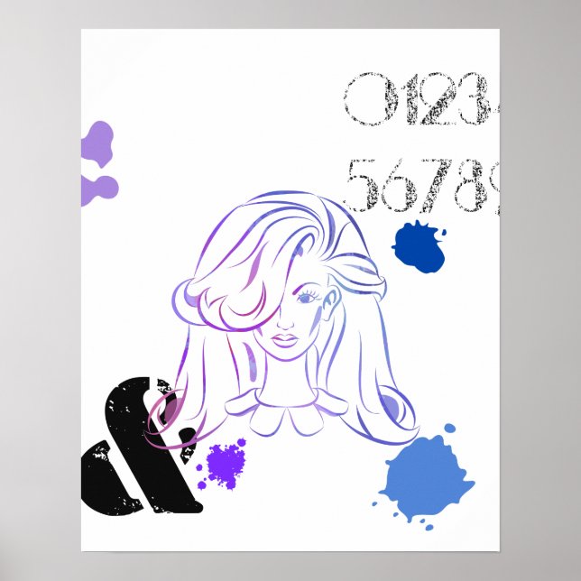 Poster Touche de couleurs aquarelles (Devant)