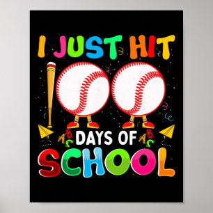 Poster Toucher 100 Jours Costume de baseball pour enfants
