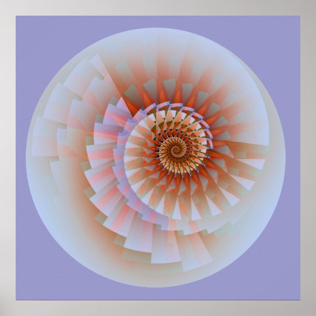 Poster Toucher l'art fractal fin Abstrait (Devant)