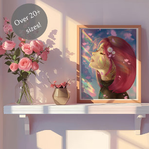 Poster Touches de fleurs arc-en-ciel paisibles