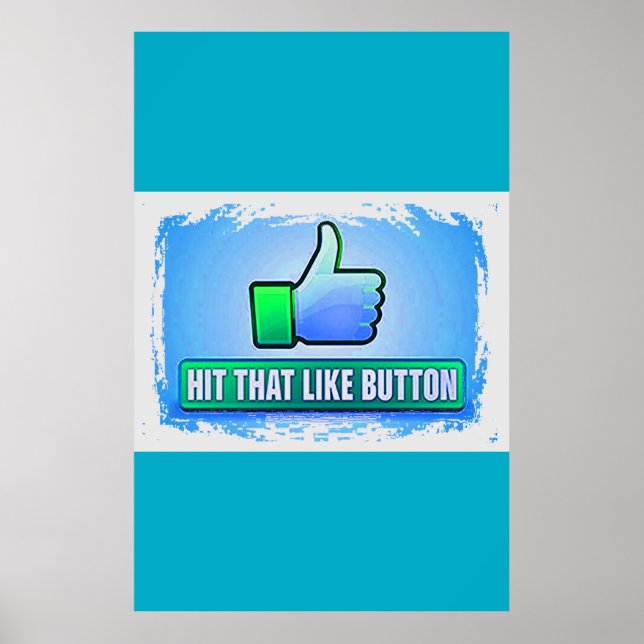 Poster Touchez ce bouton Like Invitations & Annonces (Devant)