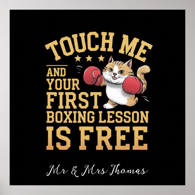 Poster Touchez-moi et votre première leçon de boxe est gr (Devant)