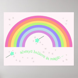 Poster Toujours croire en la magie - Fée Magique Arc-en-c