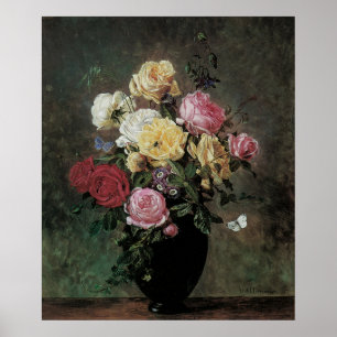 Poster Toujours la vie avec des fleurs dans Vase par Olaf