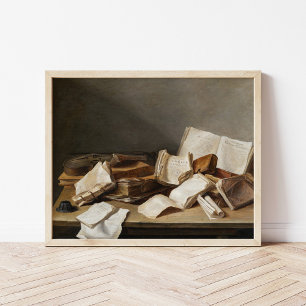 Poster Toujours la vie avec des livres   Jan Davidsz de H