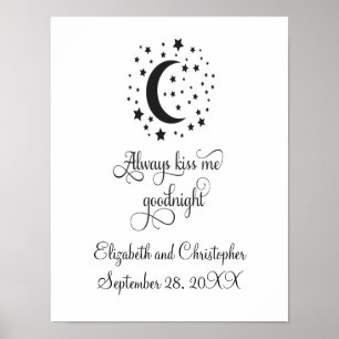 Poster Toujours Me Embrasser Bonne Nuit Cadeau Mariage