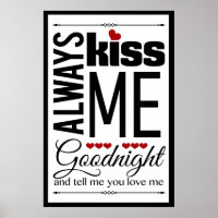 Toujours M'Embrasser Bonne nuit Chambre Wall Art