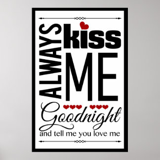 Poster Toujours M'Embrasser Bonne nuit Chambre Wall Art
