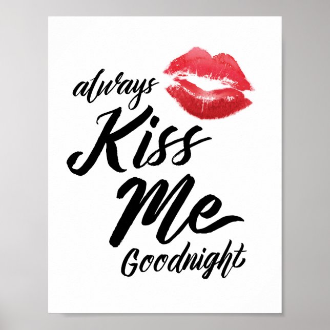 Poster Toujours M'Embrasser Goodnight Art Imprimer (Devant)