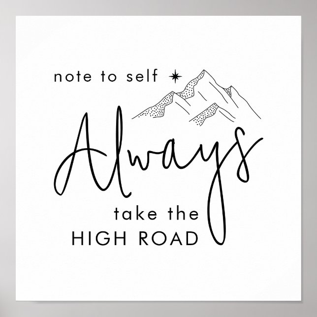 Poster Toujours prendre la route haute motivation (Devant)