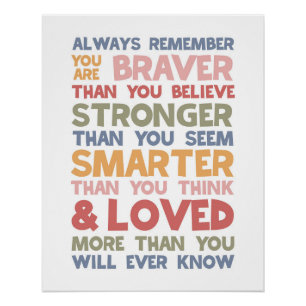 Poster Toujours Rappeler Que Vous Êtes Plus Courageux