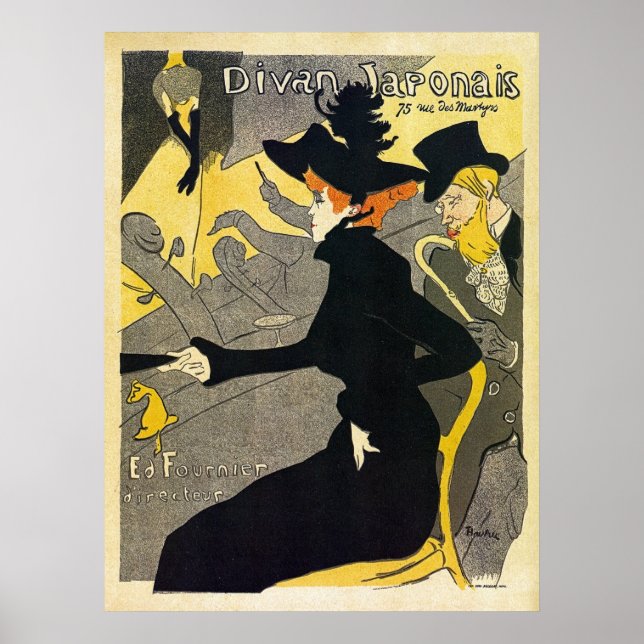 Poster Toulouse Lautrec : Divan Japonais (music hall) (Devant)