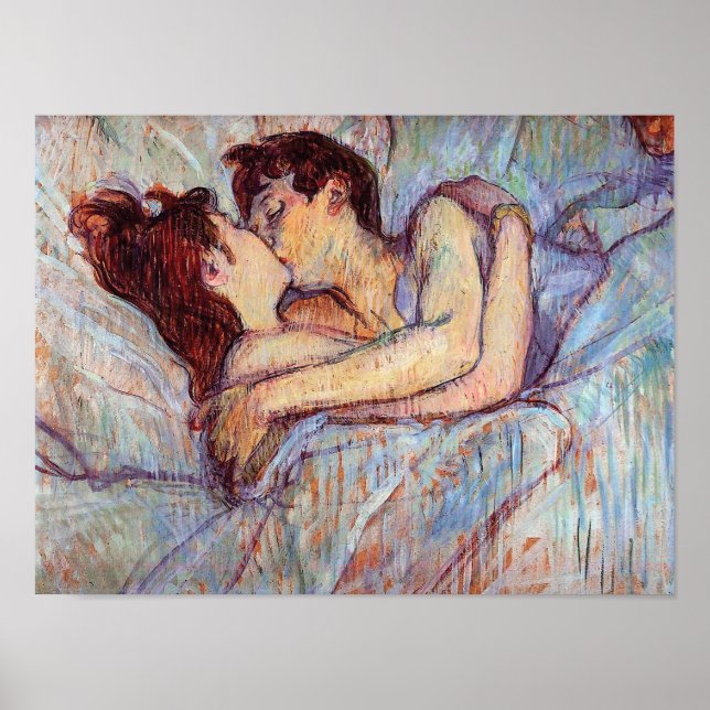 Poster Toulouse Lautrec - En Lit Les Amoureux Lesbiens Ba (Devant)