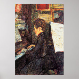 Poster Toulouse-Lautrec - Mademoiselle Dihau au piano…
