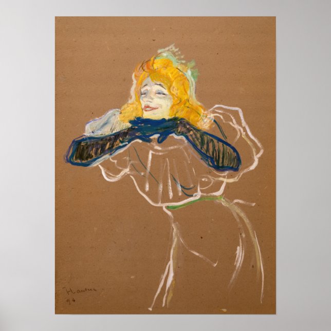 Poster Toulouse-Lautrec - Yvette Guilbert Singing (Devant)