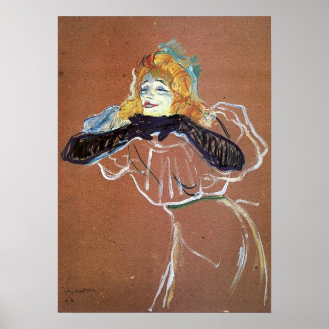 Poster Toulouse-Lautrec - Yvette Guilbert Singing 1894 (Devant)