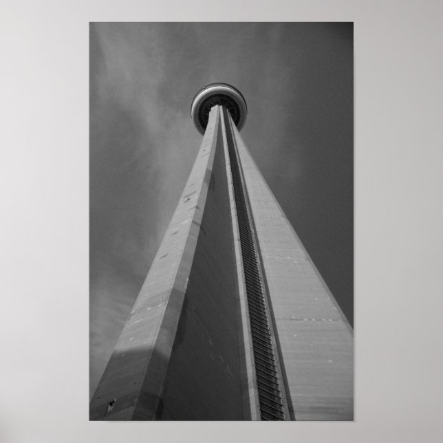 Poster Tour CN Toronto Canada Photo noir et blanc (Devant)