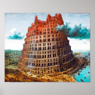 Poster Tour de Babel, Pieter Bruegel l'Ancien