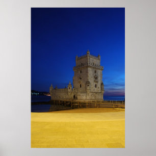 Poster Tour de Belem à Lisbonne, Portugal (coucher du