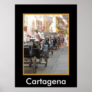 Poster Tour de Colombie-Chariot à Carthagène