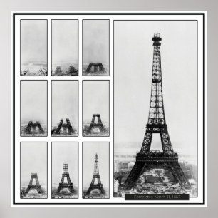 Poster Tour de Gustav Eiffel en construction