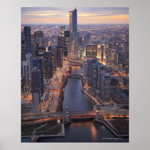 Poster Tour de la rivière Chicago et d'atout d'en haut