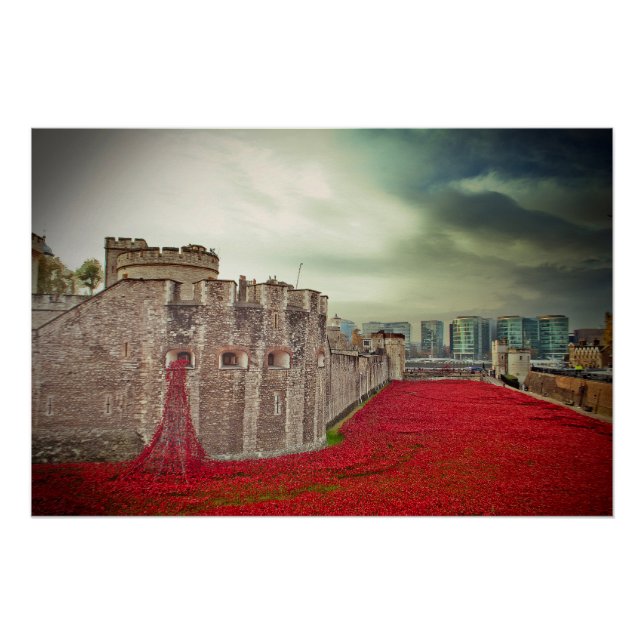 Poster Tour de Londres Poppies Rouges (Devant)