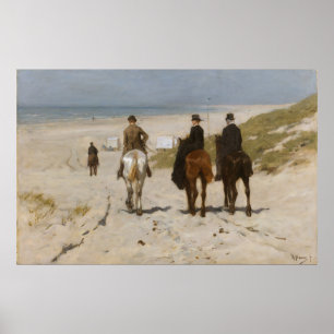 Poster Tour de matin sur la plage - mauve d'Anton