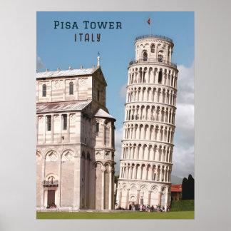 Poster Tour de Pise Italie Europe Voyage