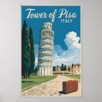 Tour de Pise Italie Voyage Art Vintage