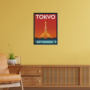 Poster Tour de Tokyo Japon Voyages cadeaux rétro