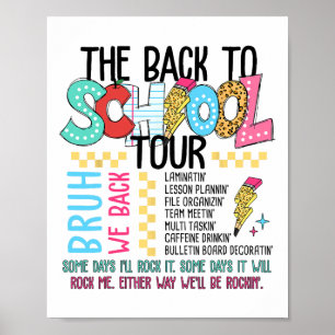 Poster Tour de vacances d'été amusant retour à l'école po