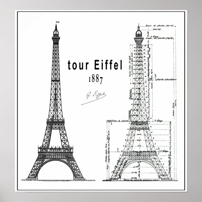 POSTER TOUR EIFFEL 1887 (Devant)