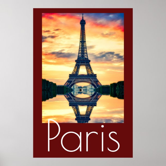 Poster Tour Eiffel à Paris Oeuvre d'art France Voyage (Devant)