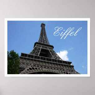 Poster Tour Eiffel, Ciel bleu, Paris, France