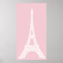 Tour Eiffel Cristaux Swarovski rose blanc Paris