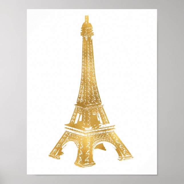 Poster Tour Eiffel dorée (Devant)