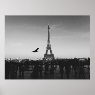 Poster Tour Eiffel en noir et blanc