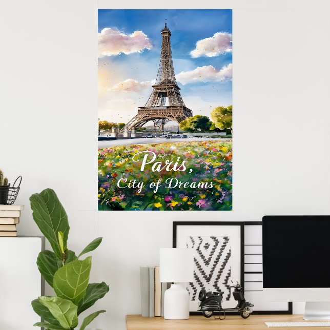 Poster Tour Eiffel lever du soleil à Paris (Bureau à domicile)