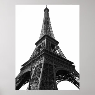 Poster Tour Eiffel Noir & Blanc Paris Voyage européen