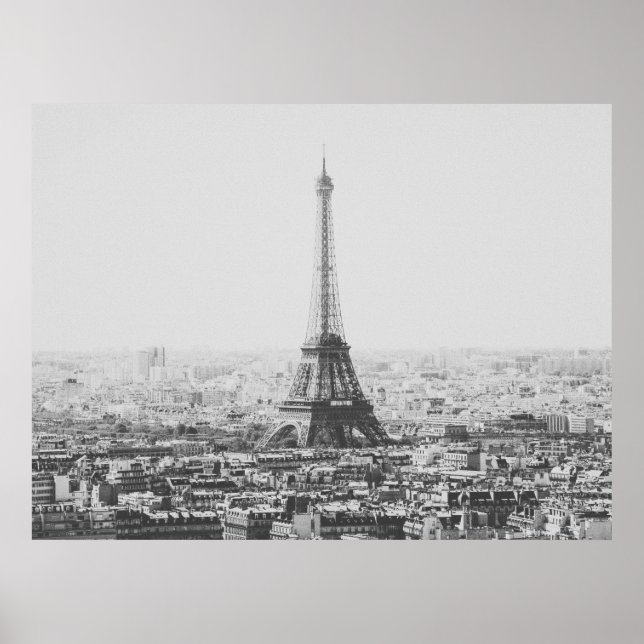 Poster Tour Eiffel noir et blanc Paris Photographie (Devant)