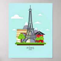 Poster Tour Eiffel Paris France