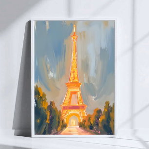 Poster Tour Eiffel Paris France Aquarelle