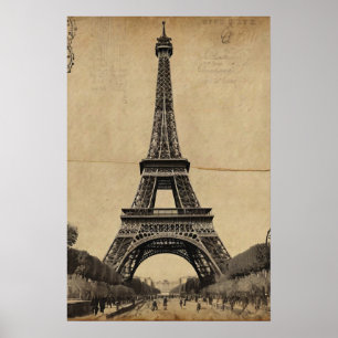Poster Tour Eiffel Paris Vintage