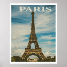 Poster Tour Eiffel vintage Paris