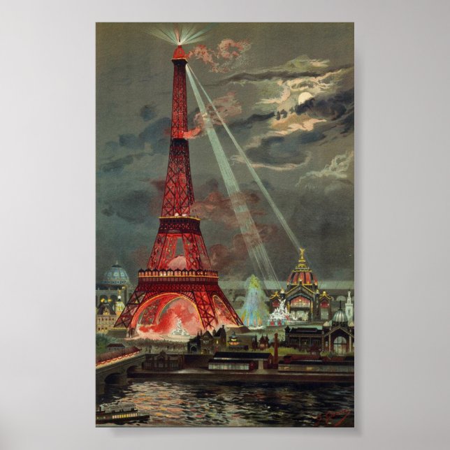 Poster Tour Eiffel vintage Paris France (Devant)