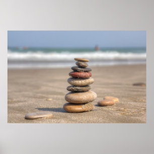Poster Tour en pierre sur la plage