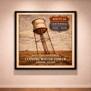 Poster Tour penchée de la Texas Route 66